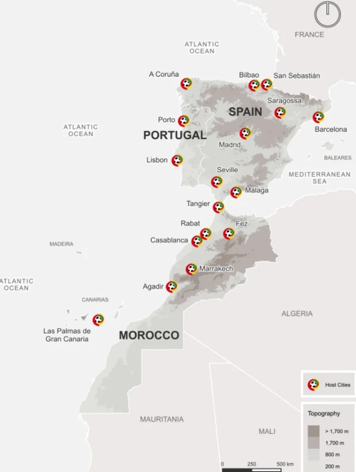 2030 World Cup host cities across Spain, Portugal and Morocco